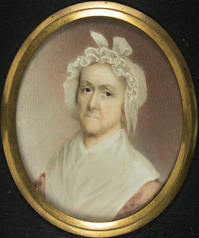 Elizabeth Oliver Lyde Miniature portrait, watercolor on ivory